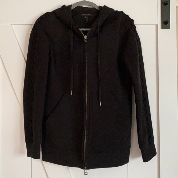205 Helmut Lang Black Full Zip Hoodie Size XS 1999 Helmut
